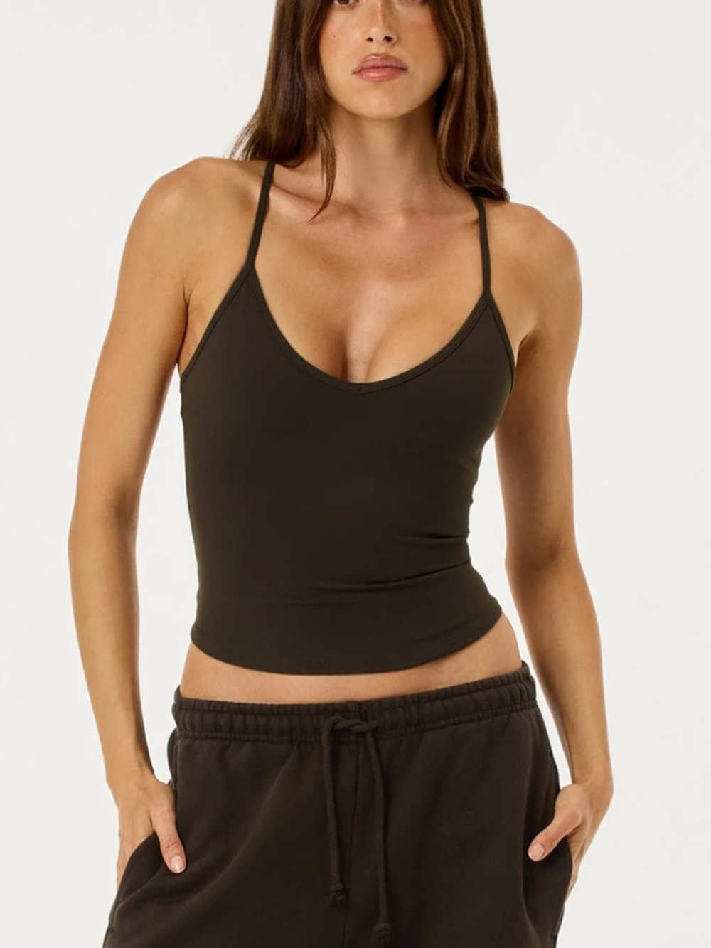 Dark Chocolate Form Leisure Tank - Women's Slim Strappy Top